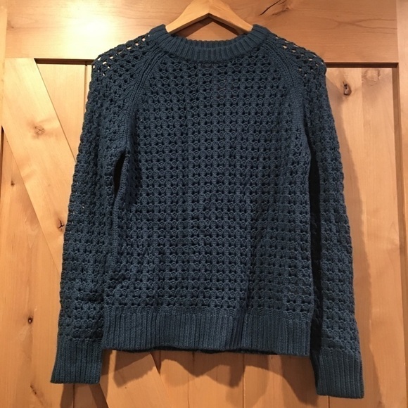 CLUB MONACO Wool Alpaca Blend Sweater Teal Blue Size S - Picture 4 of 6